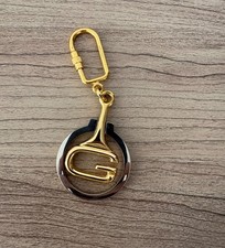 GUCCI Keyring chain Interlocking Sherry Line Silver Gold tone Bag Charm Double G