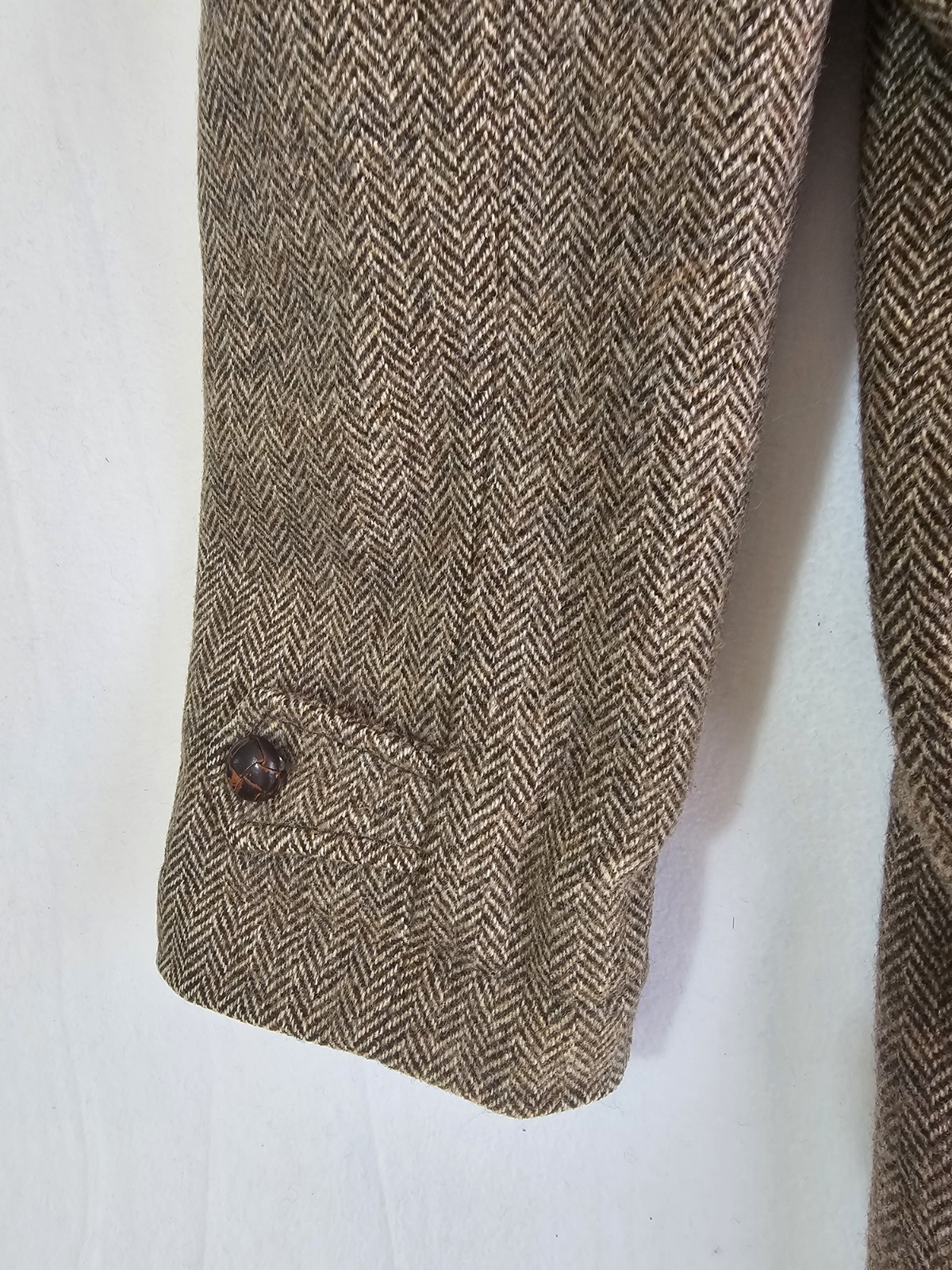 Vintage Tweed Herringbone Brown Lined Jacket 36  Lakeland Lawrence Union Made thumbnail 14