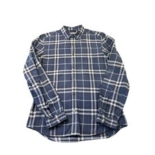 Burberry Brit Blue Nova Checked L/S Men  s Cotton Button Front Size Small