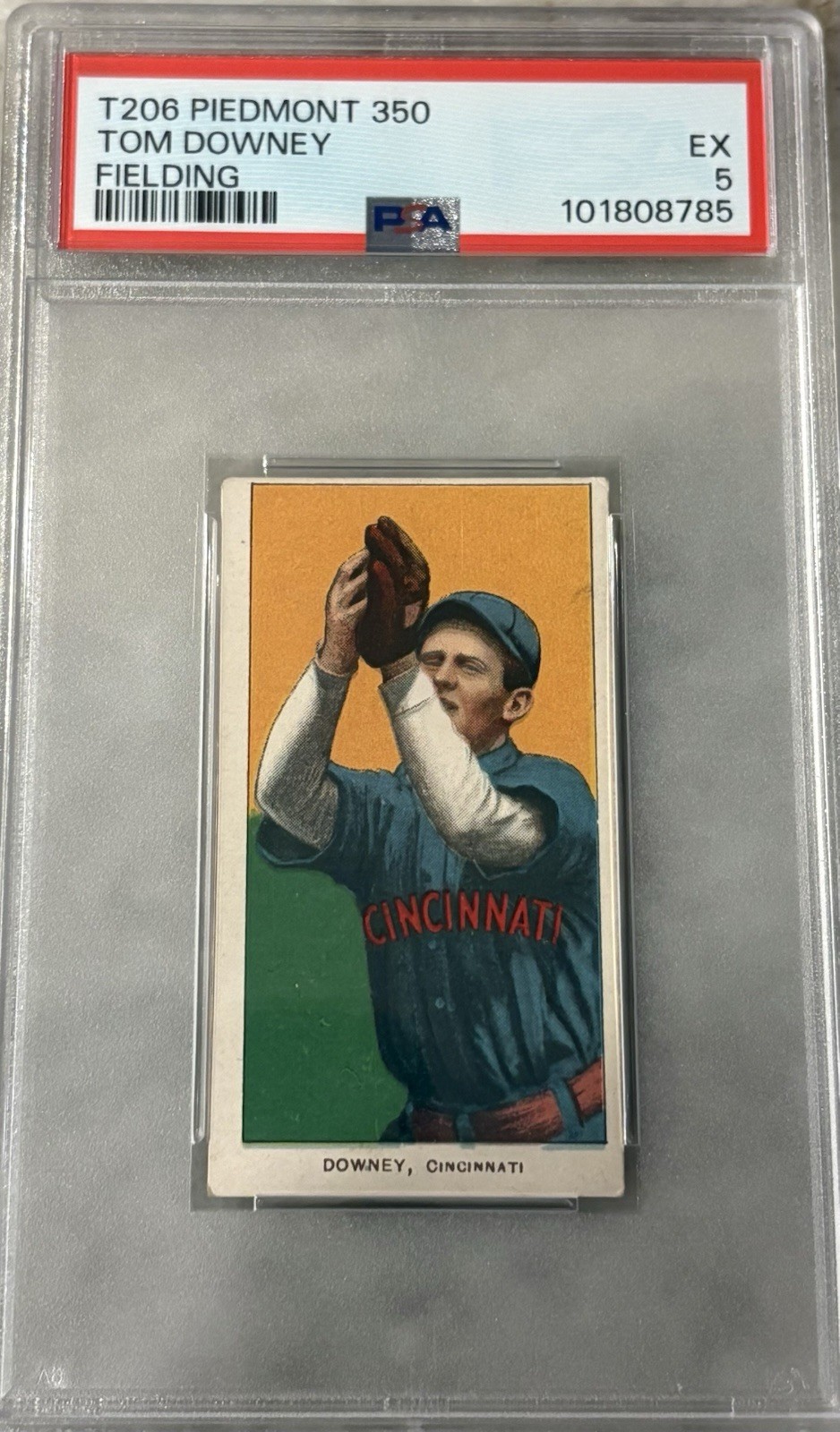 1909-11 T206 Piedmont 350 Fielding Tom Downey EX PSA 5