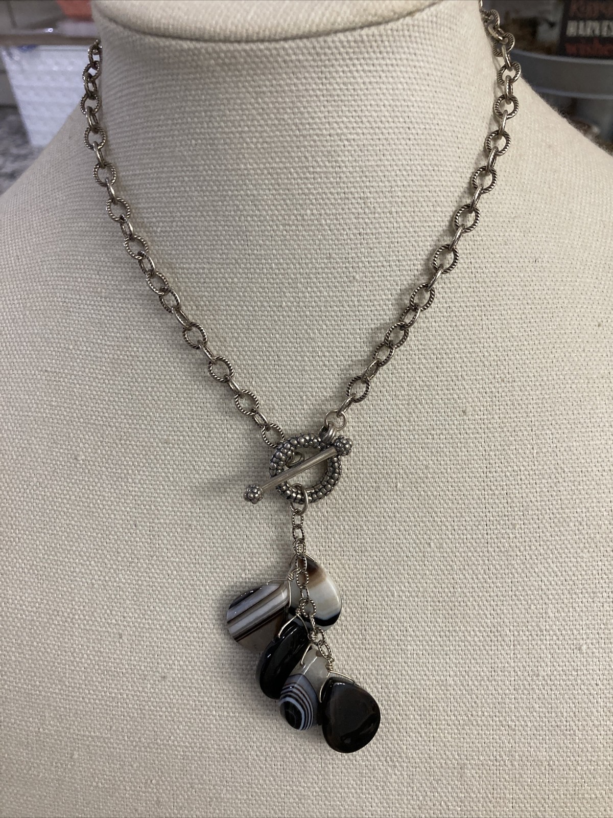 Solid Sterling 16” heavy link toggle necklace 3” … - image 2