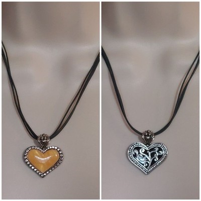 Cookie Lee Reversible Double Sided Heart Pendant Necklace