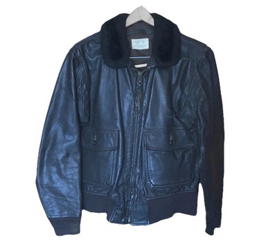 Vntg Authentic G-1 Brown Leather Flyers Jacket USN MIL-J-7823E(AS