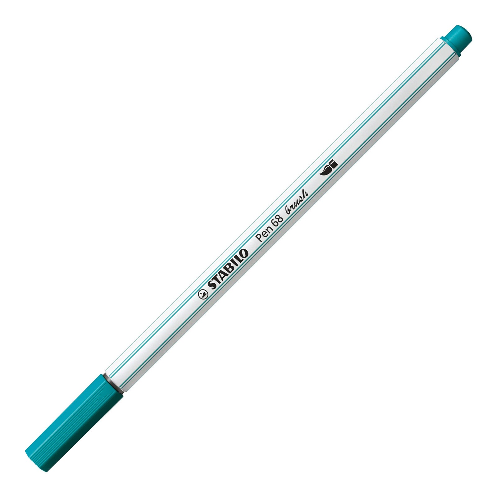 STABILO Set of 3 Pen 68 Brush Tip Pens Turquoise Blue