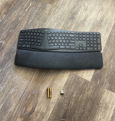 Logitech ERGO K860 920-009166 Black 2.4 GHz  Bluetooth Split Keyboard W/ Dongle
