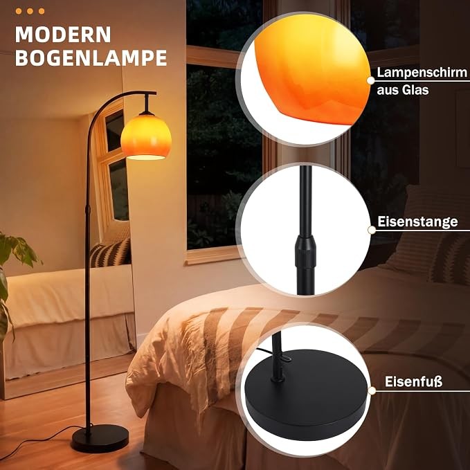 Lampada da terra LED E27 per soggiorno foto 3