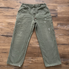 Vintage Carhartt B11 MOS Canvas Work Pants Mens 34x30 Fits 33x29 Distressed