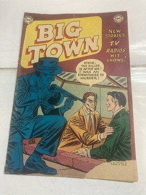 Original 1952 Big Town Comic Book No 17 Torn Cover, Steve The Killer. *JJSTOYZ*