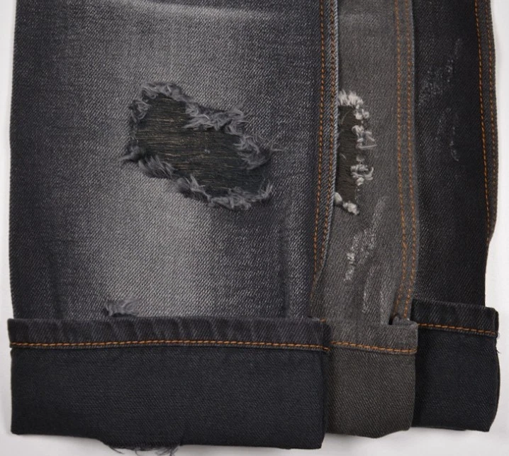 11oz Black X Black Jeans Cloth Wholesale Unbleached Slub Denim Material W287229n - Image 4 of 4