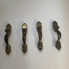 Set Of 4 VTG Brass Furniture Cabinet/ Dresser Door Thumb Pulls/ Handle 4  Tall