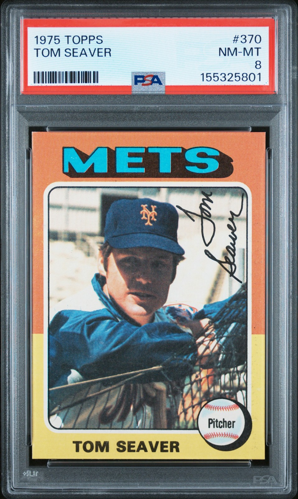 1975 TOPPS #370 TOM SEAVER PSA 8