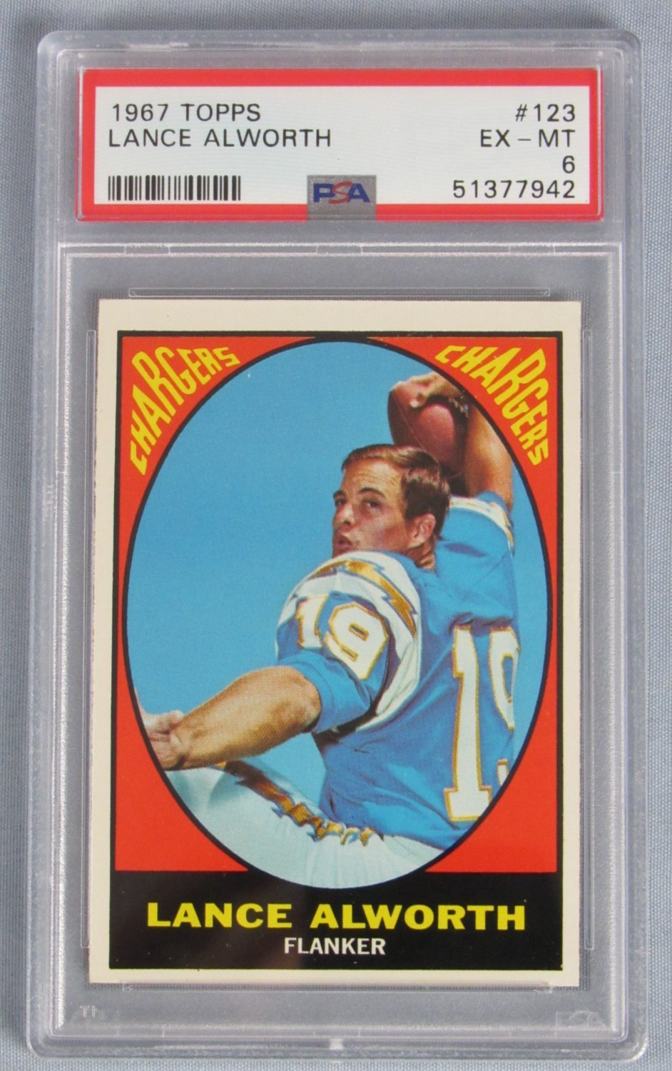 1967 Topps #123 Lance Alworth PSA 6 EXMT Z714