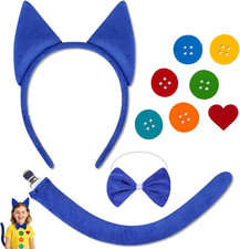 Blue Cat Costume Set for Kids  Adults   Halloween Dress up Outfit with Cat Ear