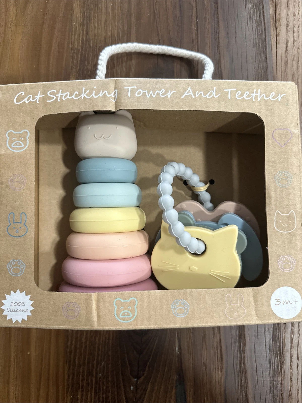 cat stacking tower and teether 3mon+