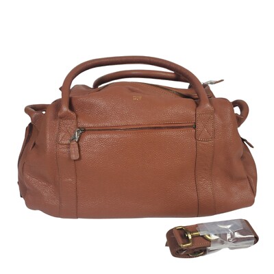 Mark & Graham Harvey Leather Overnighter Men Luxury Duffel Bag Camel DJF Mono OB