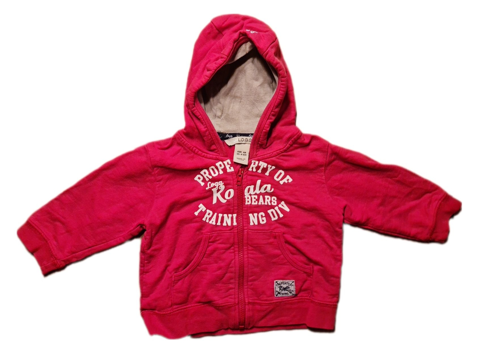 Dulzura Bebé con Capucha Chaqueta Sudadera De H&M Logg Talla 68 Rojo