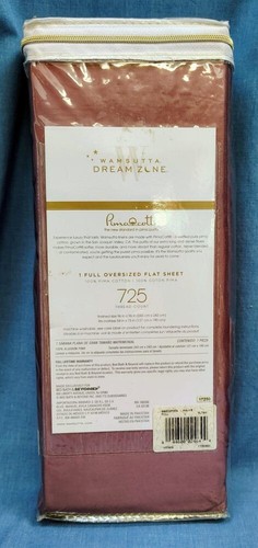 100% Pima Cotton FULL Wamsutta Flat Double Mauve Bed Sheet ~ 725 thread count - Picture 3 of 4