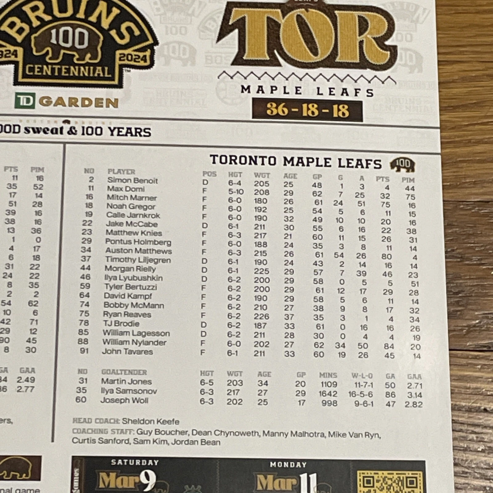 Boston Bruins Game Day Poster Era Night Toronto