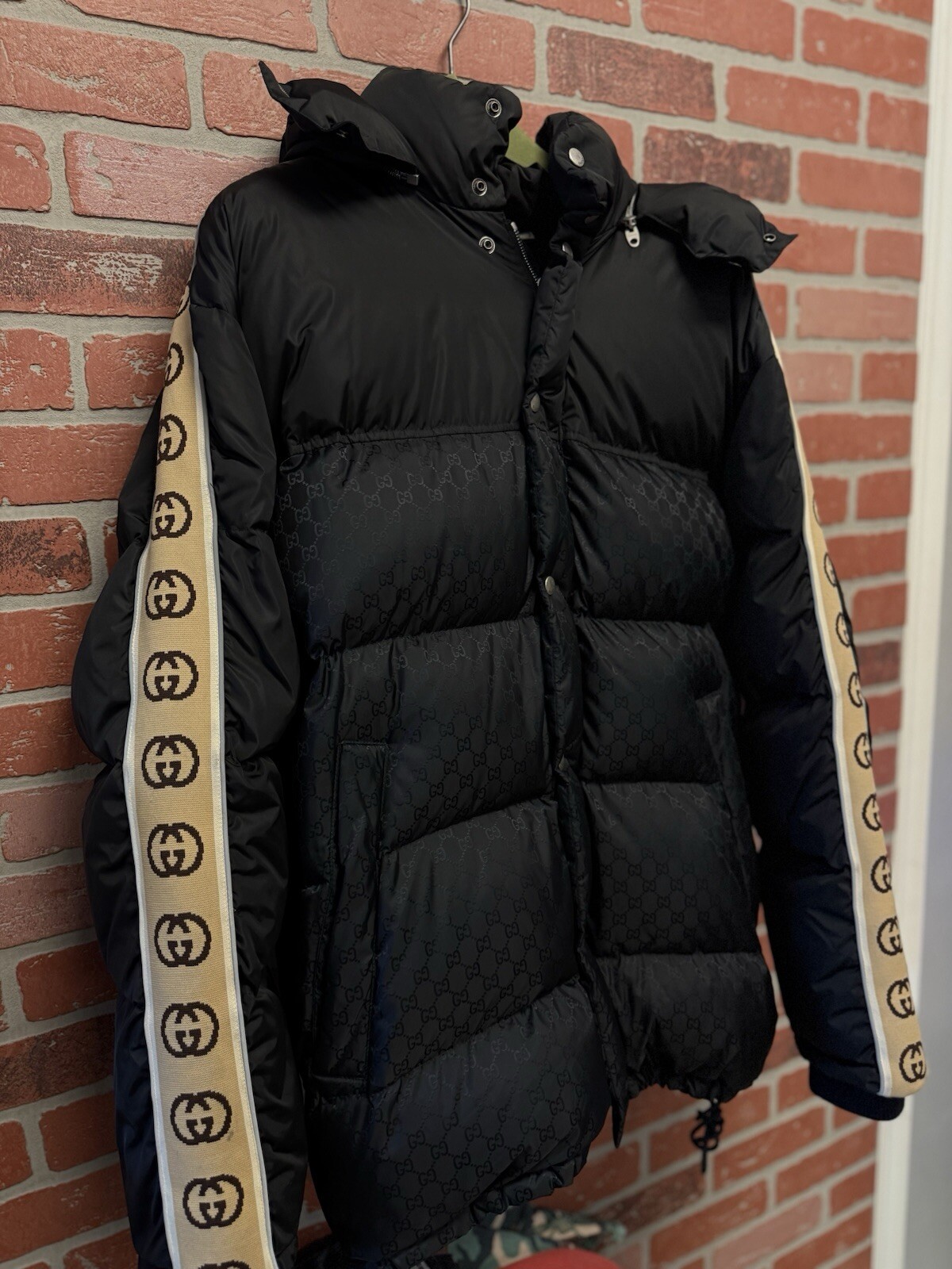 Gucci Puffer Monogram Jacket Nylon Black 100% Aut… - image 5