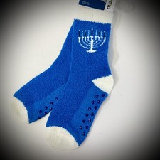 Baby/Toddler MENORAH SOCKS cozy Hanukkah Jewish holiday Old Navy non-slip marled