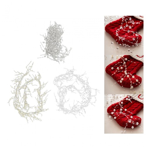 Guirlande De Perles Pour Sapin,ruban De Perles Or 20M