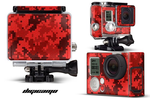 Pegatinas recubrimiento para GoPro Hero 3+ y calcomanía de estuche HERO3+ Go Pro DIGITALMO ROJO