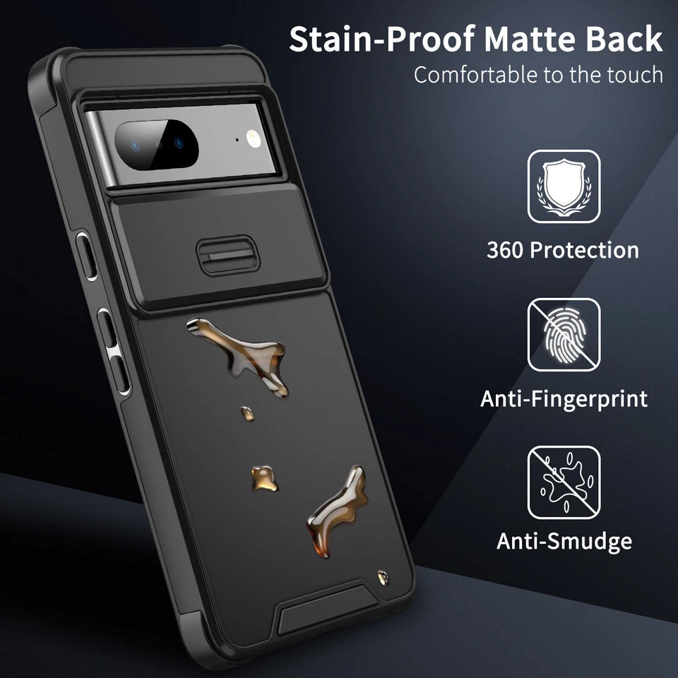 适用于谷歌 Pixel 9 Pro XL /8A/7 幻灯片相机镜头重型坚固外壳保护套 — 第 2/4 张图片