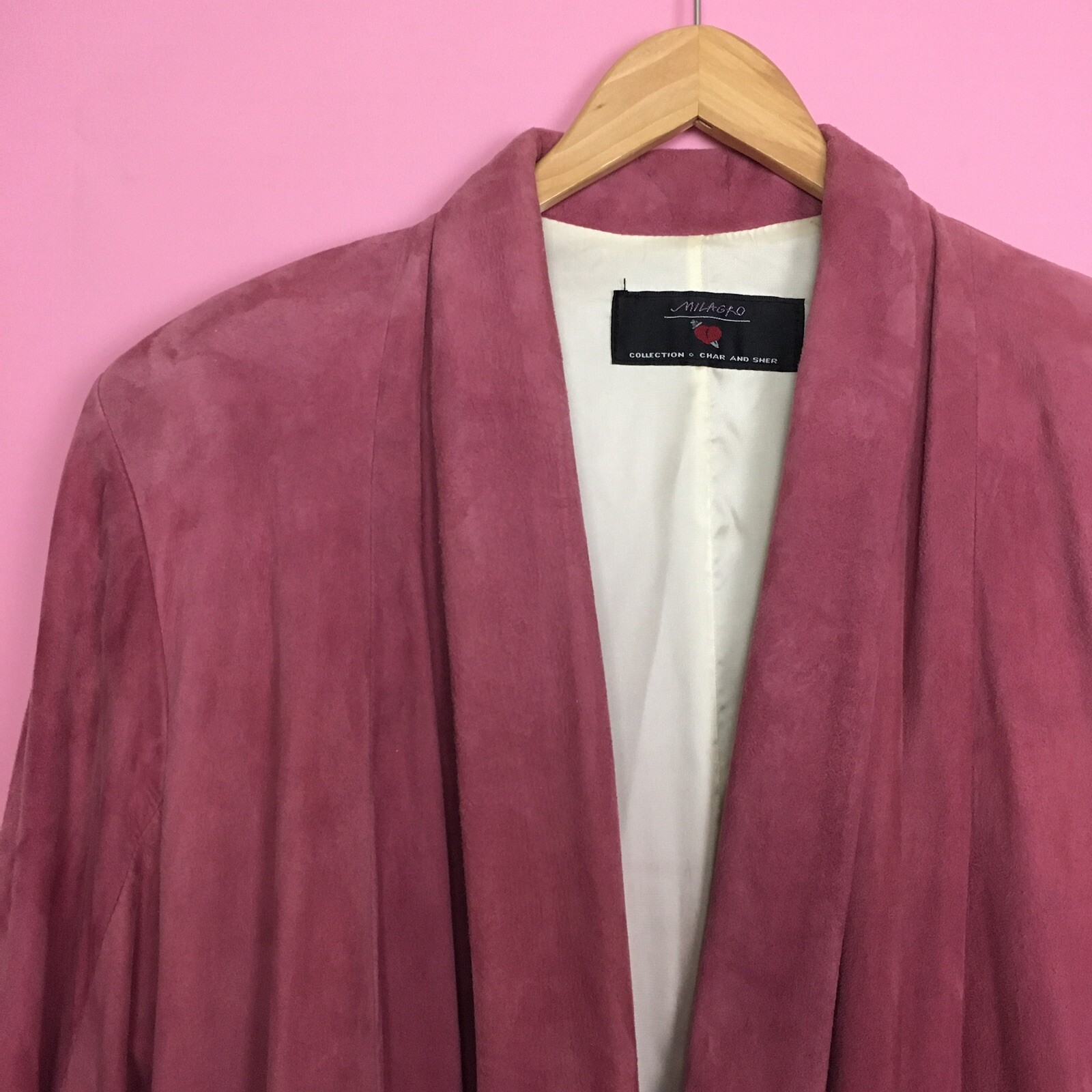 pink suede blazer