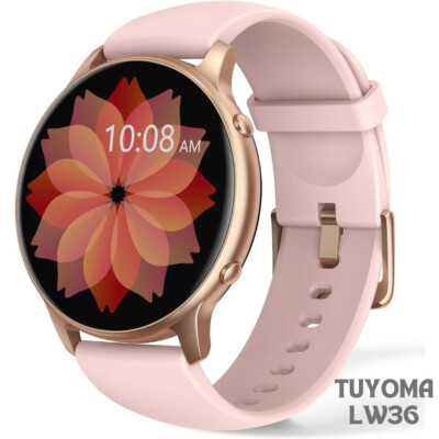 Smartwatch Damen, 1,3 Zoll Touchscreen Fitnessuhr IP68 Wasserdicht