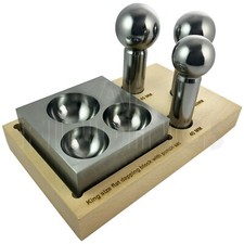 King Size Doming Block  40mm , 45mm, 50mm Punch Set made of Steel Dapping Tool