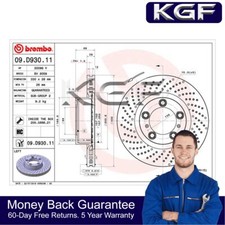 KGF Front Left Brake Disc Fits Porsche 911 718 Boxster Cayman + Other Models