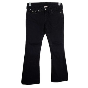 True Religion Mujeres Boot Cut Jeans 28 Negro Cariblanco bolsillos con  solapa Denim JN31 | eBay