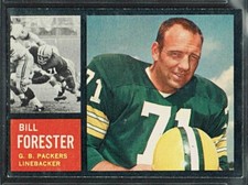 1962 TOPPS FOOTBALL GREEN BAY PACKERS BILL FORESTER CARD 73 EX-MT SP SHORT PRINT