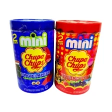 Chupa Chups Mini Lollipops Candy Assorted Fruit Creamy Tongue Painter Flavor x 2