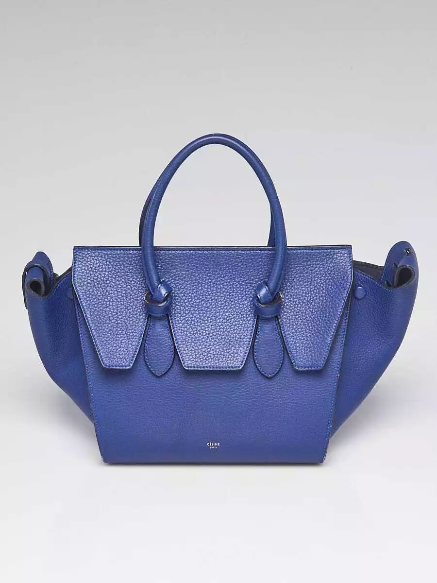 Celine Blue Grained Leather Mini Tie Tote Bag eBay
