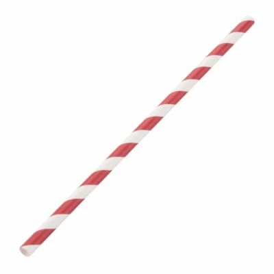 Fiesta Green Paper Straws in Red Paper - Compostable & Renewable - Pack of 250