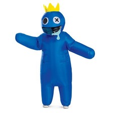 Kids Blue Rainbow Friends Inflatable Costume with Battery Fan for Halloween
