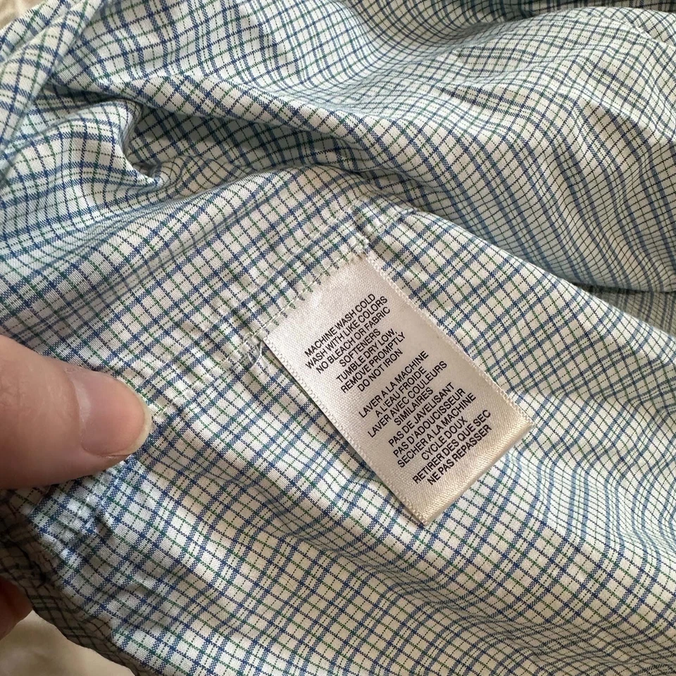 Exofficio Men Shirt Large Vented Nylon Long Sleeve Plaid Button Up - Image 4 of 4