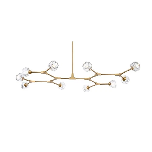 Elegant Lighting Zayne 10-Light Modern Crystal/Iron Pendant in Gold - Picture 4 of 8