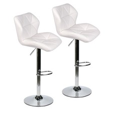 Bar Stools Set of 2 PU Leather Adjustable Height Counter Swivel Dining Bar Chair