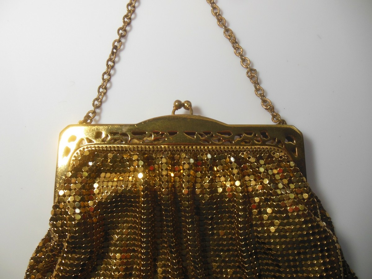 Vintage Whiting & Davis Gold-tone Mesh Kiss-lock Purse/Bag | eBay