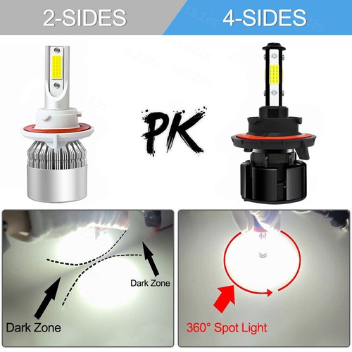 4-Sides H13 9008 LED Headlight Bulb for Ford F-150 2004-2014 High Low Beam 6000K - Picture 2 of 12