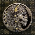 Hobo Nickel  Coins hand carved original as Buffalo Medicine Man by J&M Tarantula