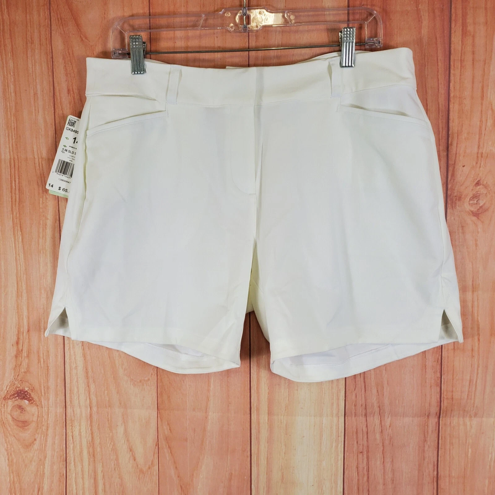 Adidas Primegreen pantaloncino chino donna 14 bianco poliestere elasticizzato tasche a taglio