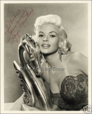 Jayne Mansfield Autograph Photo Print Ebay