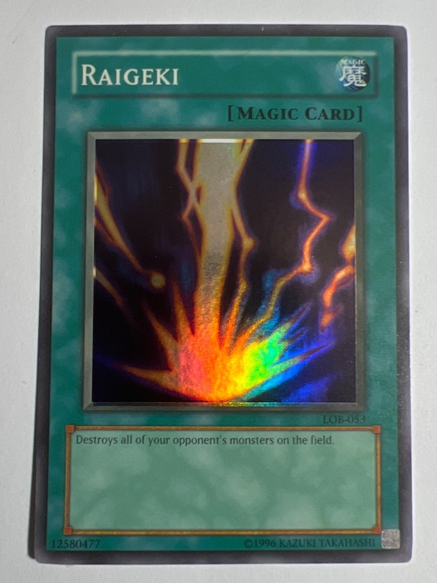 Holo Shift Yugioh Raigeki LOB-053 Super Rare HOLO MINT Holo Shift Yugioh Raigeki LOB-053 Super Rare HOLO MINT
