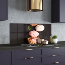 Tulup Kitchen Glass Splashback 140x70 Ice cream in a waffle