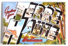 Greetings from Terre Haute Indiana FRIDGE MAGNET travel souvenir "style B"