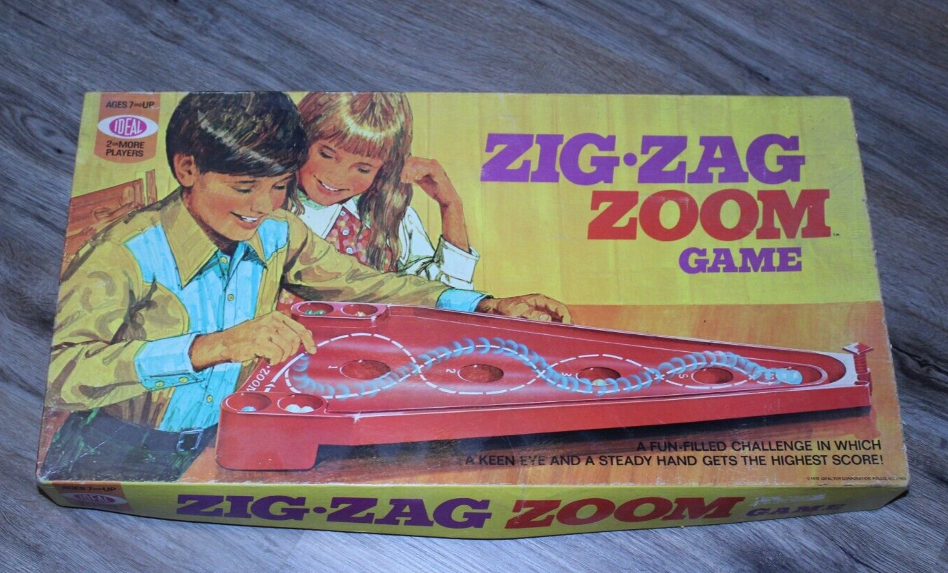 Vintage 1970 IDEAL Zig Zag Zoom Marble Challenge Game COMPLETE + Box