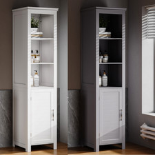 Large Freestand Bathroom Cabinet Storage Unit Shelves Tallboy Cupboard Furniture